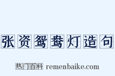 张资鸳鸯灯造句是什么意思的图片